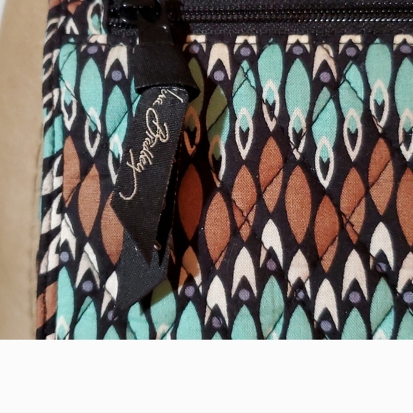 VERA BRADLEY "Sierra Stream" Print Teal Brown Black Crossbody Bag - Picture 5 of 10